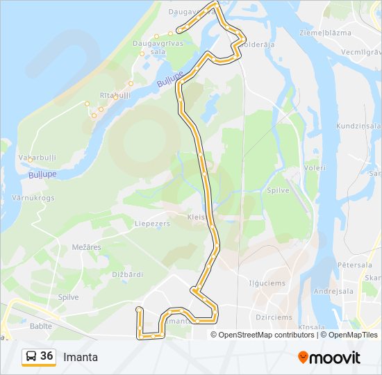 36 Bus Line Map