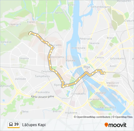 39 Bus Line Map