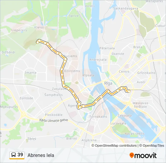 39 Bus Line Map