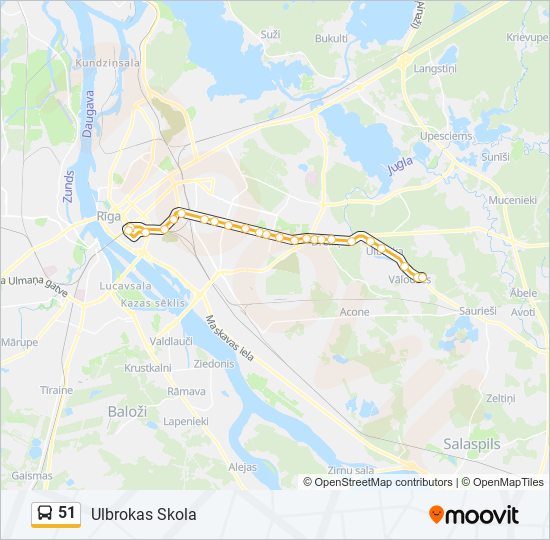 51 bus Line Map