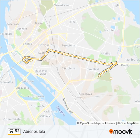 52 bus Line Map