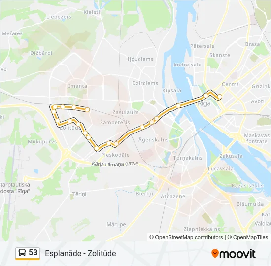 53 Bus Line Map