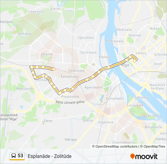 53 Bus Line Map