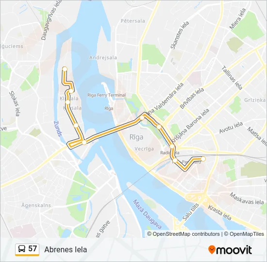 57 Bus Line Map