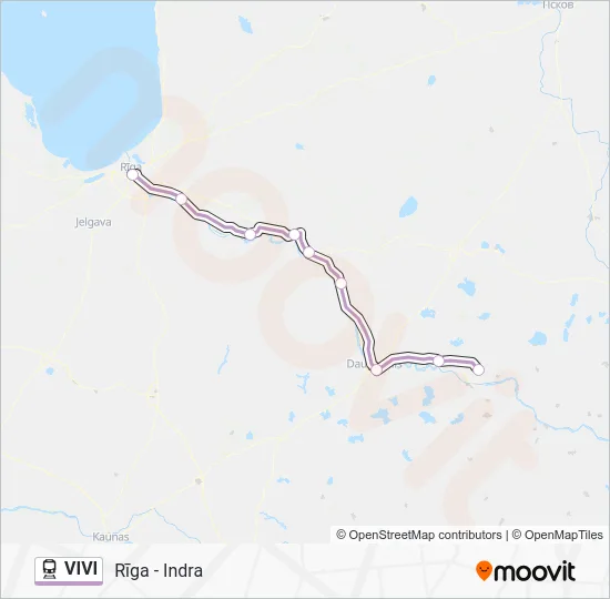 Поезд VIVI: карта маршрута