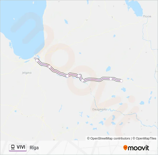 Поезд VIVI: карта маршрута