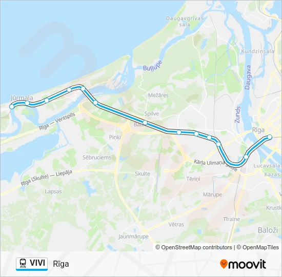Поезд VIVI: карта маршрута