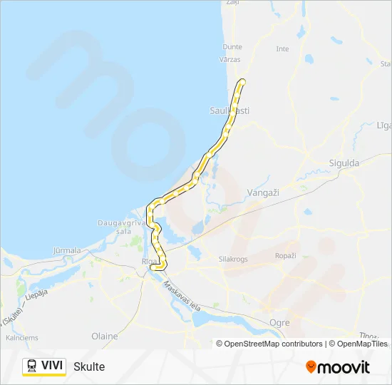 Поезд VIVI: карта маршрута