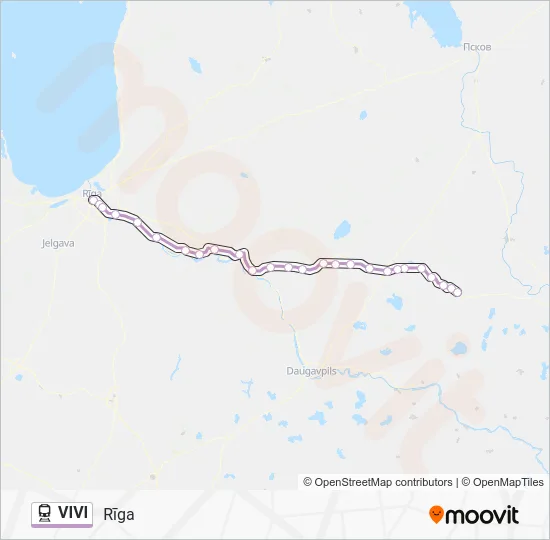 Поезд VIVI: карта маршрута