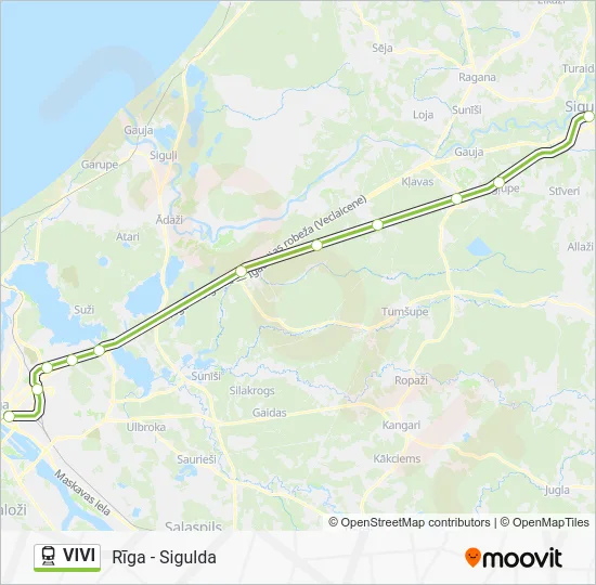 Поезд VIVI: карта маршрута