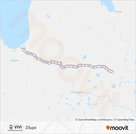 Поезд VIVI: карта маршрута