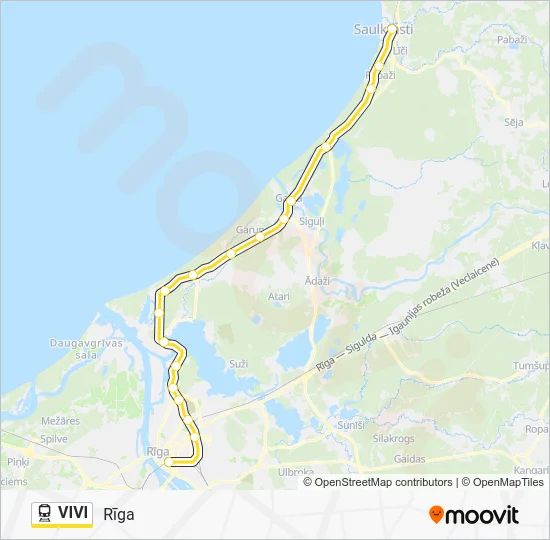 Поезд VIVI: карта маршрута