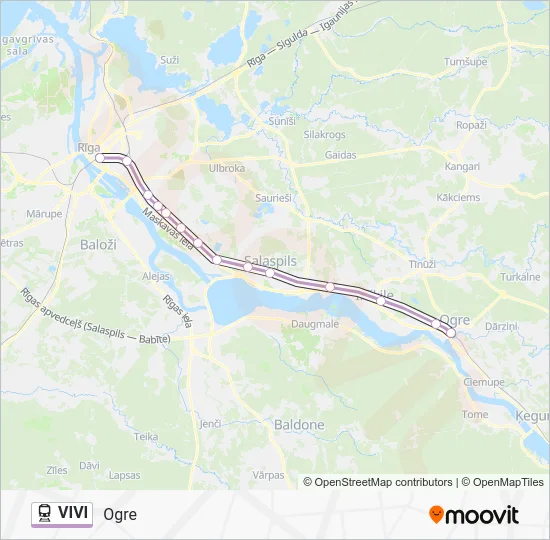 Поезд VIVI: карта маршрута
