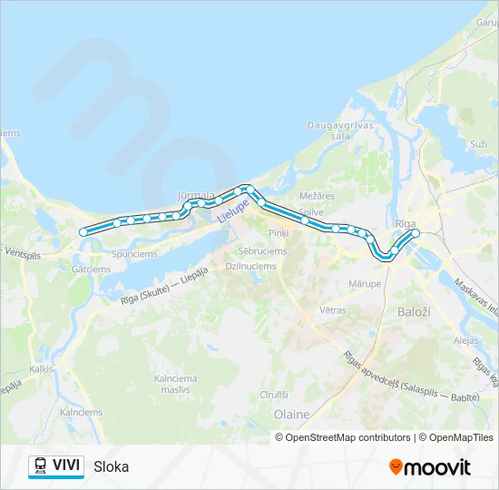 Поезд VIVI: карта маршрута