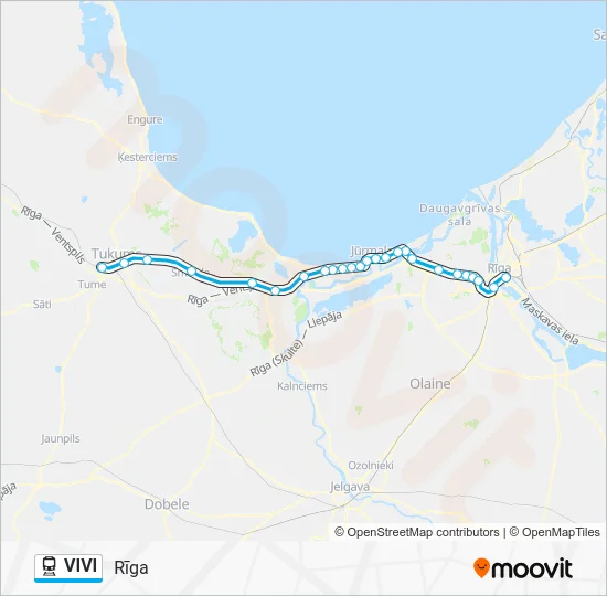 Поезд VIVI: карта маршрута