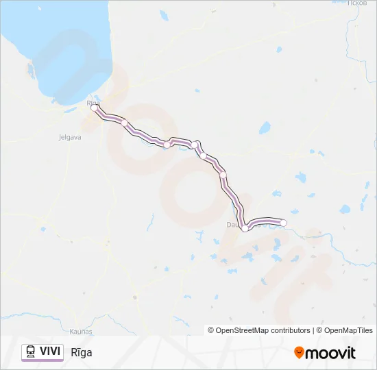 Поезд VIVI: карта маршрута