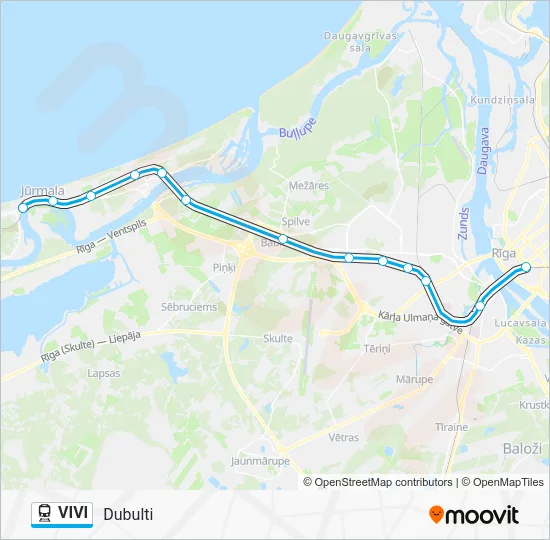 Поезд VIVI: карта маршрута