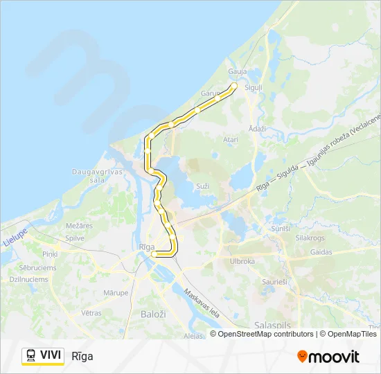 Поезд VIVI: карта маршрута