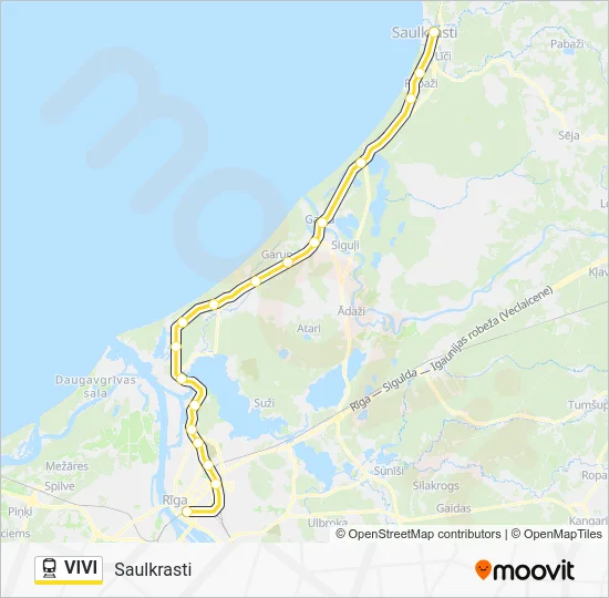 Поезд VIVI: карта маршрута