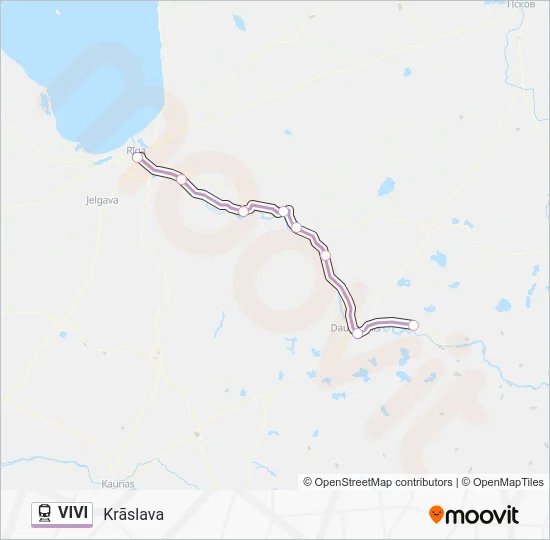 Поезд VIVI: карта маршрута