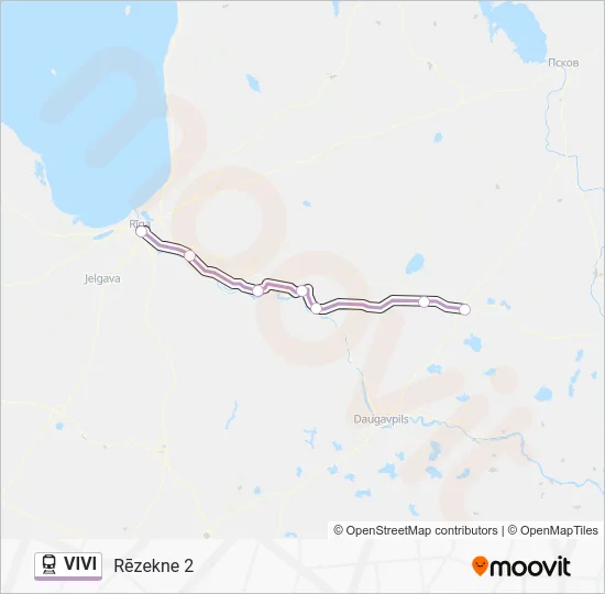 Поезд VIVI: карта маршрута