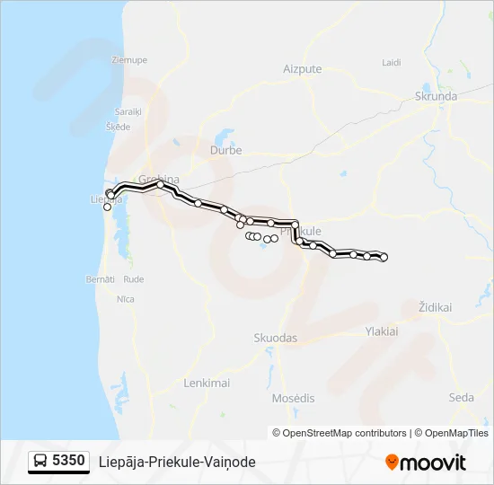 Автобус 5350: карта маршрута