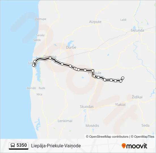 Автобус 5350: карта маршрута