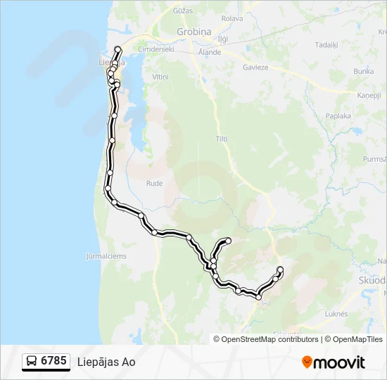 Автобус 6785: карта маршрута