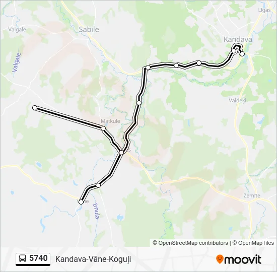 Автобус 5740: карта маршрута