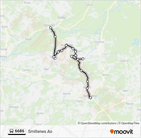 Автобус 6686: карта маршрута