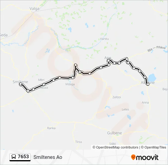 Автобус 7653: карта маршрута