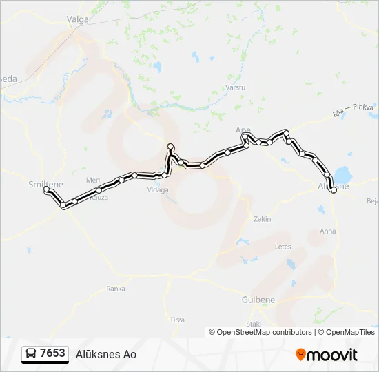 Автобус 7653: карта маршрута