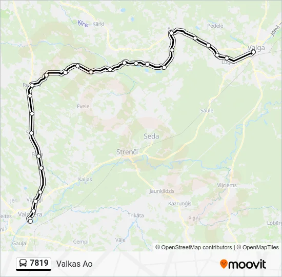 Автобус 7819: карта маршрута