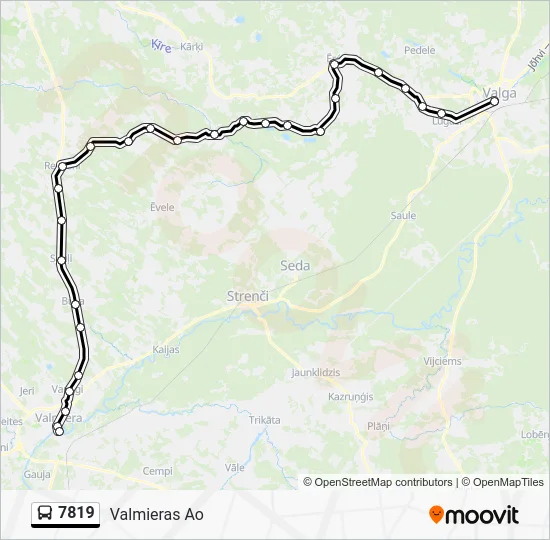 Автобус 7819: карта маршрута