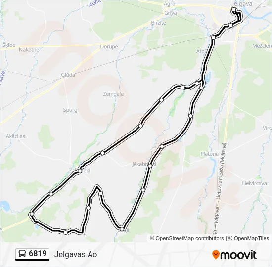 Автобус 6819: карта маршрута
