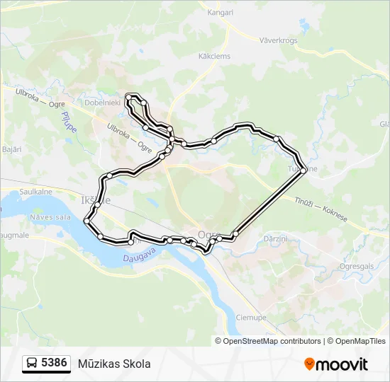 Автобус 5386: карта маршрута