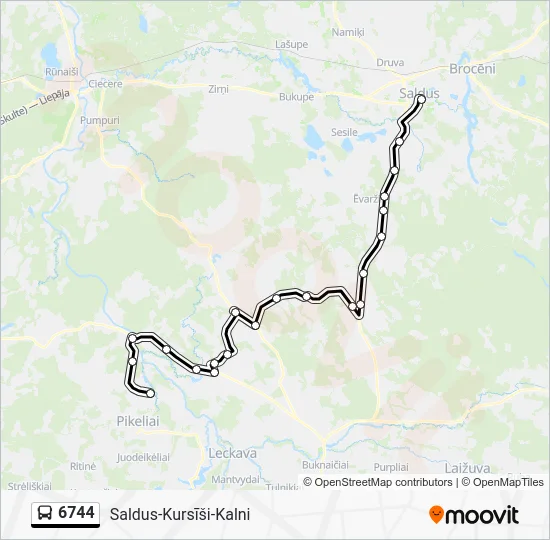 Автобус 6744: карта маршрута