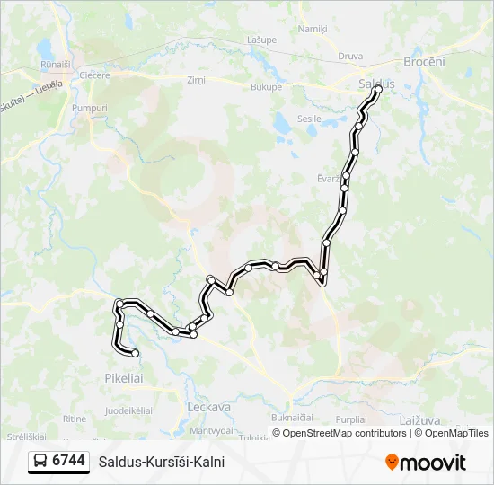 Автобус 6744: карта маршрута