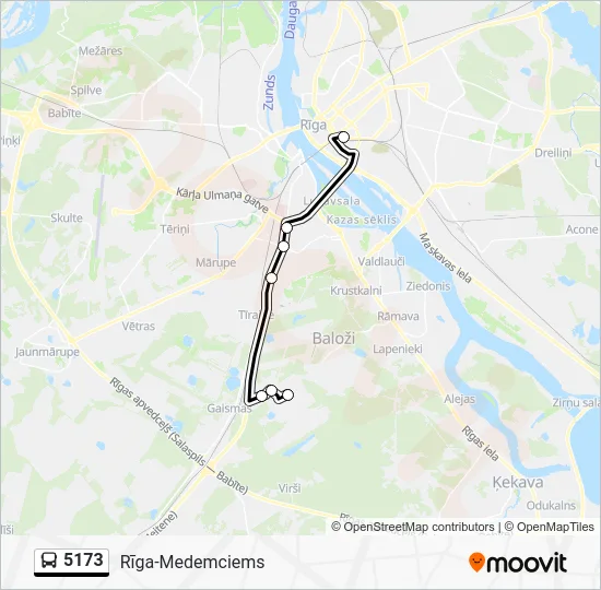 Автобус 5173: карта маршрута