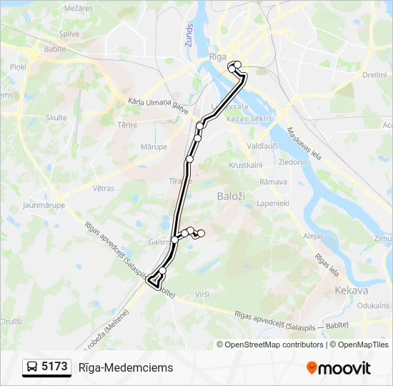 Автобус 5173: карта маршрута