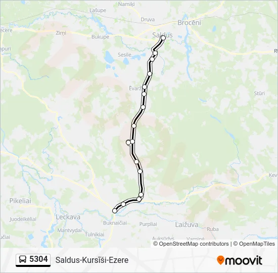 Автобус 5304: карта маршрута