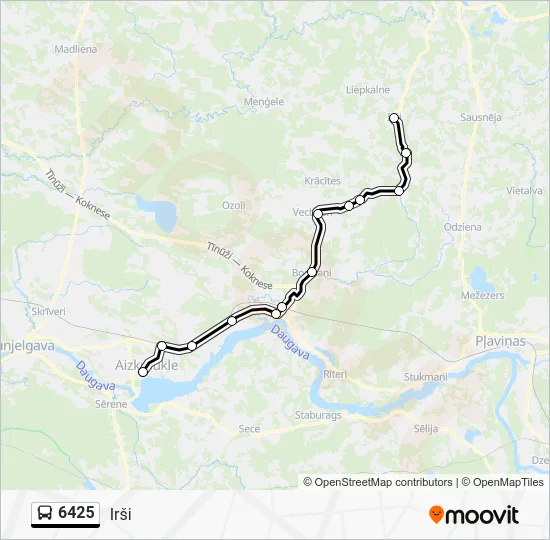 Автобус 6425: карта маршрута
