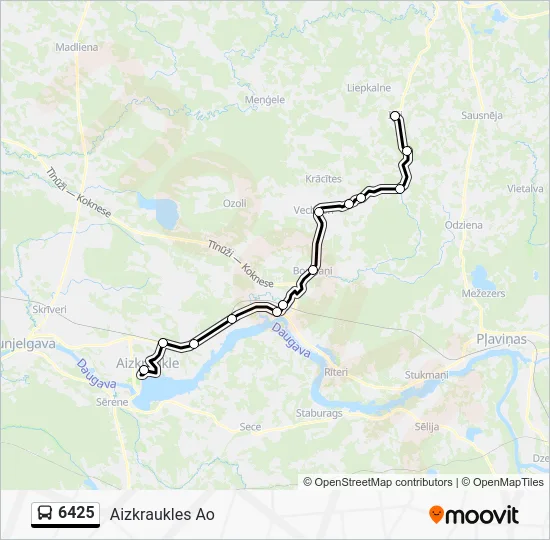 Автобус 6425: карта маршрута