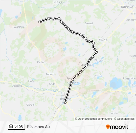 Автобус 5150: карта маршрута
