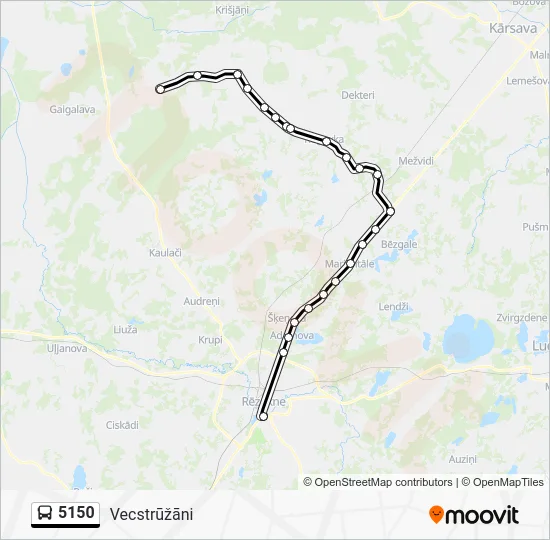 Автобус 5150: карта маршрута