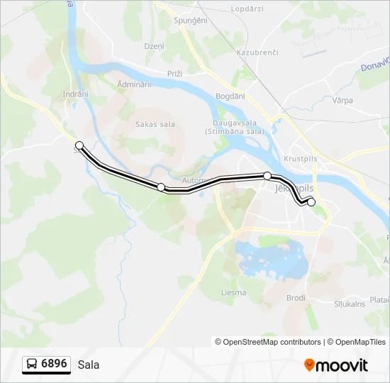 Автобус 6896: карта маршрута