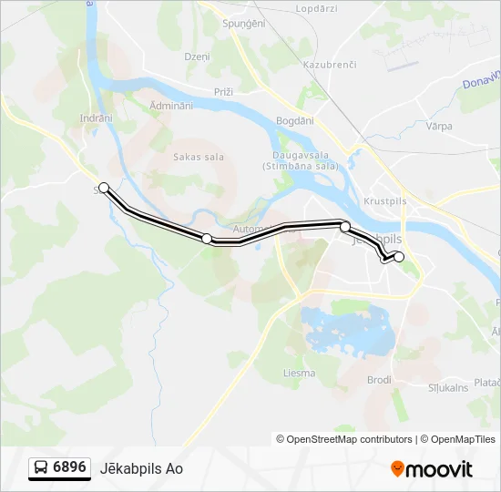 Автобус 6896: карта маршрута