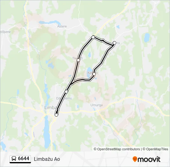 Автобус 6644: карта маршрута