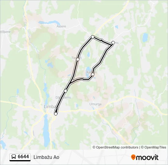 Автобус 6644: карта маршрута