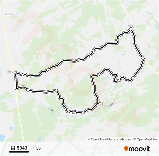 Автобус 5043: карта маршрута